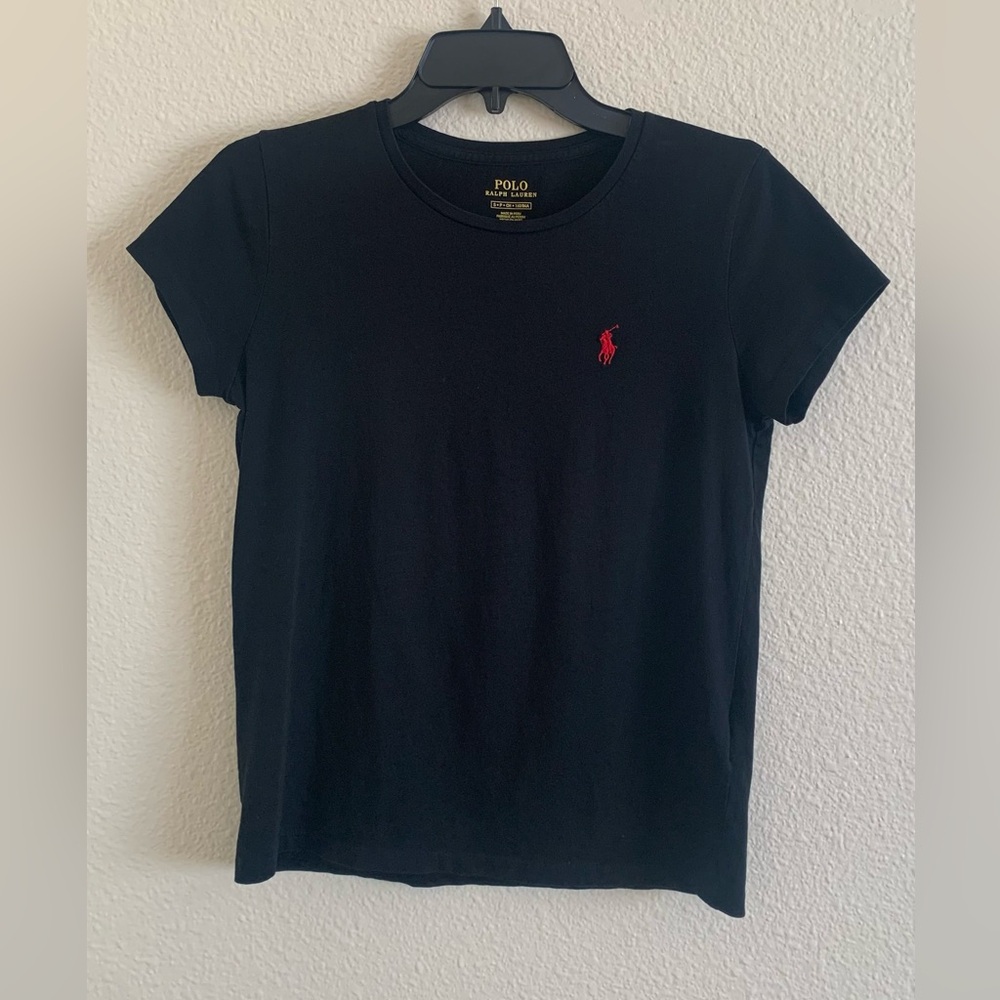 Polo by Ralph Lauren Black Short Sleeve Tee with Red Pony Logo